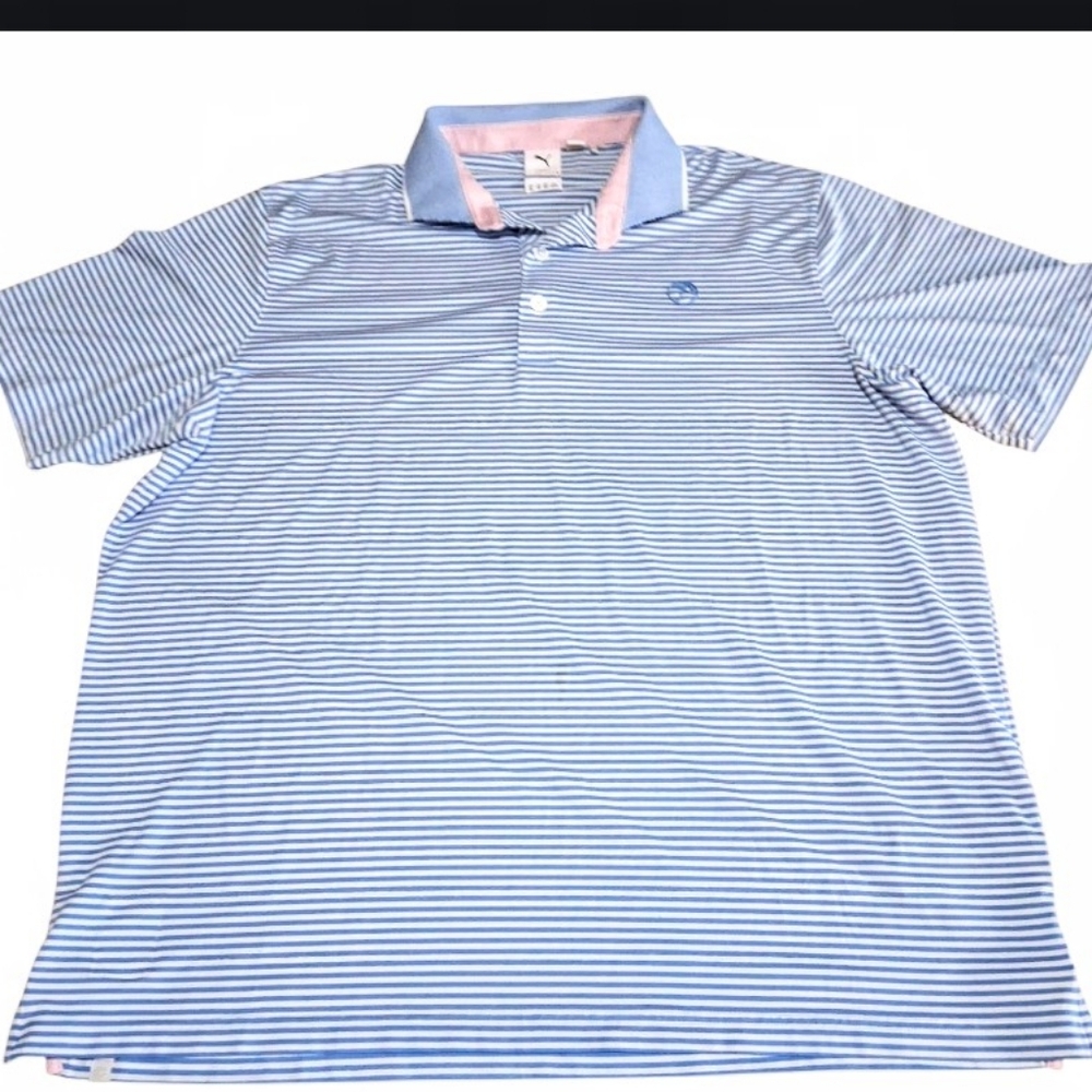 Puma Blue and White Striped Shirt